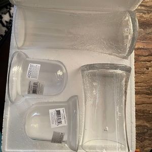 Crackle Glass Cylinders with Votive Inse